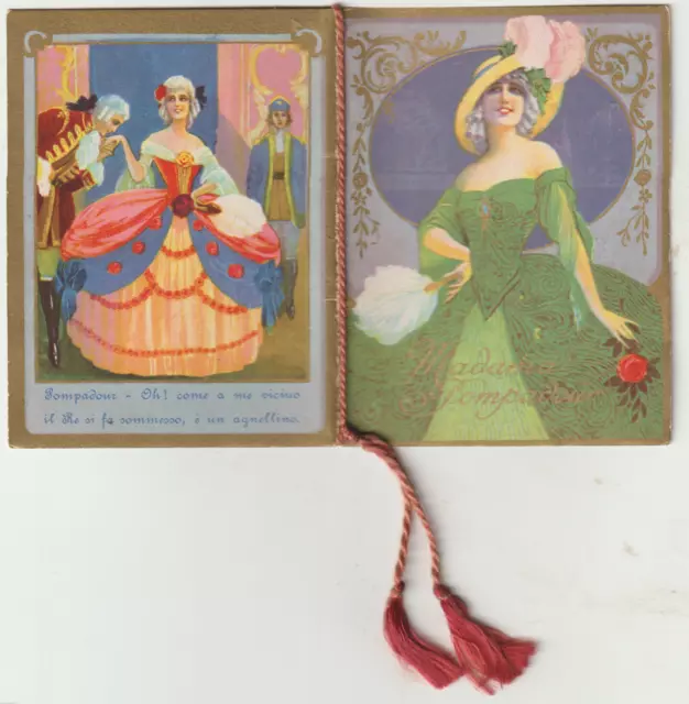 Calendarietto-MADAME POMPADOUR-Anno 1931-Nastrino originale-Grafiche