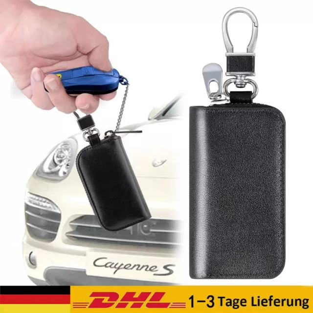 KEYLESS GO SCHUTZ Autoschlüssel Tasche Abschirmbox RFID Leder