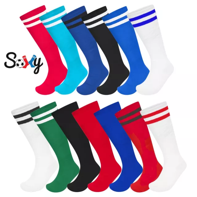 3 Pack Soxy Football Socks Knee High Rugby Hockey Soccer Sports Mens Boys