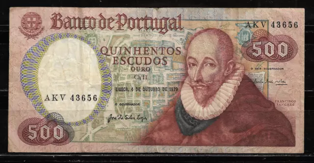 Portugal, Escaso Billete De 500 Escudos. 1979.  Francisco Sanches