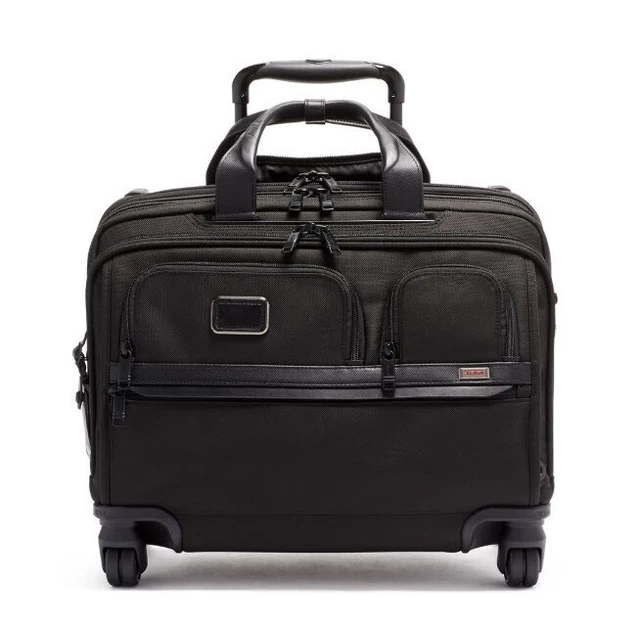 Tumi Deluxe 4 Wheeled Laptop Case Brief – Alpha 2 - 26627D2 Rolling Briefcase