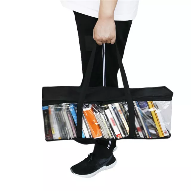 Portable Clear Bookshelf Tote Store and Transport Books CDs and DVDs with Ease