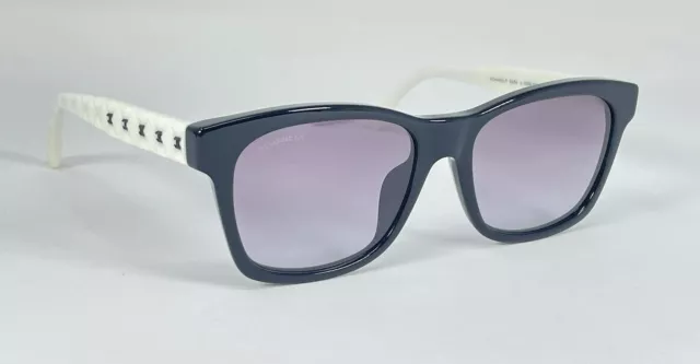 CHANEL 5484 1656/S6 Sunglasses Polished Black Quilted White Violet