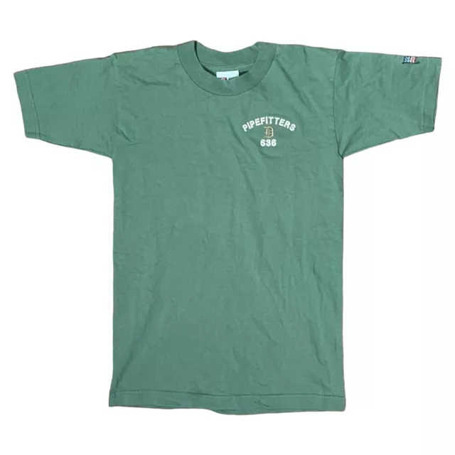 90’s Detroit Pipefitters 636 stitched in olive green color shirt