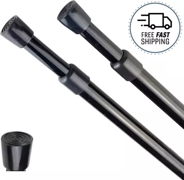 2pcs Adjustable Tension Curtain Rod, 28 to 43 Inches Spring Rods Closet Rod