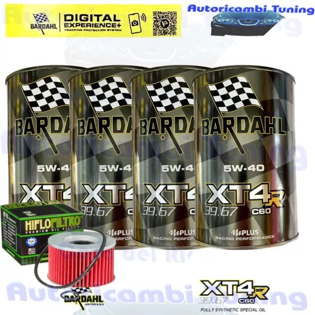 Set Service Bardahl Öl XT4R 5W40 + Filter für Honda GL1000 L Z 1975>1979