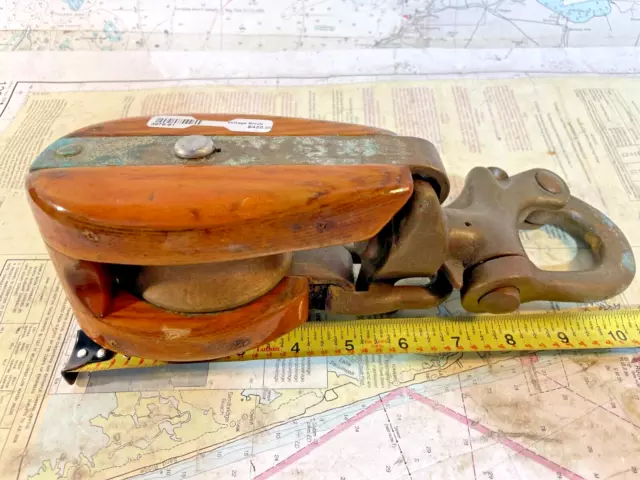 Merriman Brothers MB Vintage Yacht Sailboat Snatch Block Size 5 Trigger Snap!!!