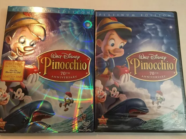Pinocchio 70th Anniversary Platinum Edition Disney DVD AUTHENTIC Buena Vista New
