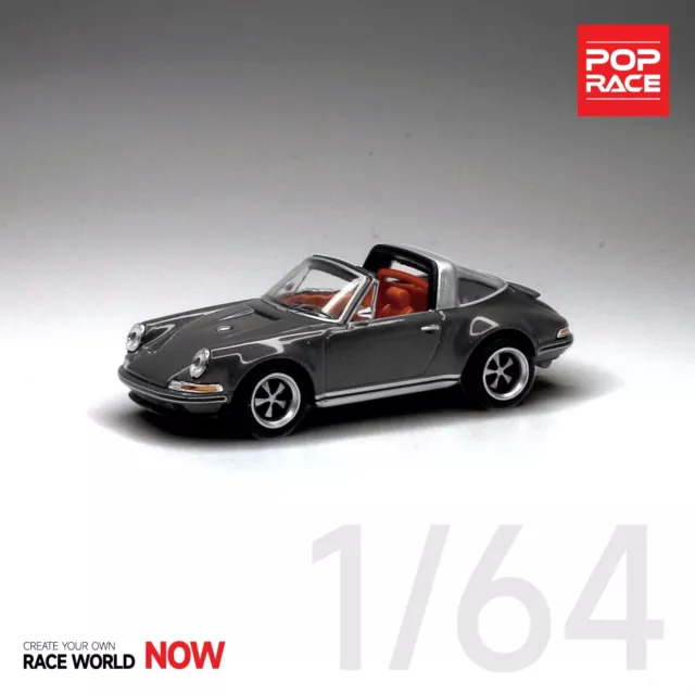 Pop Race - Porsche Singer Targa, grey metal - PR64-SGTA-GY01 - 1:64