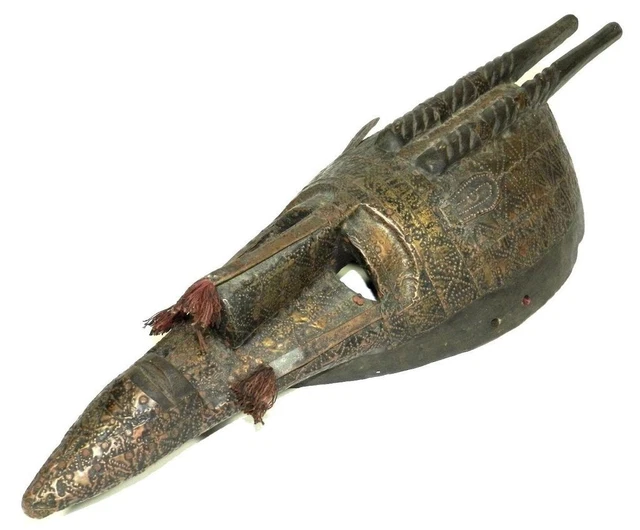 Vintage Hand Carved African Mask Wall Hanging Tribal Decor Marka Tribal Mask