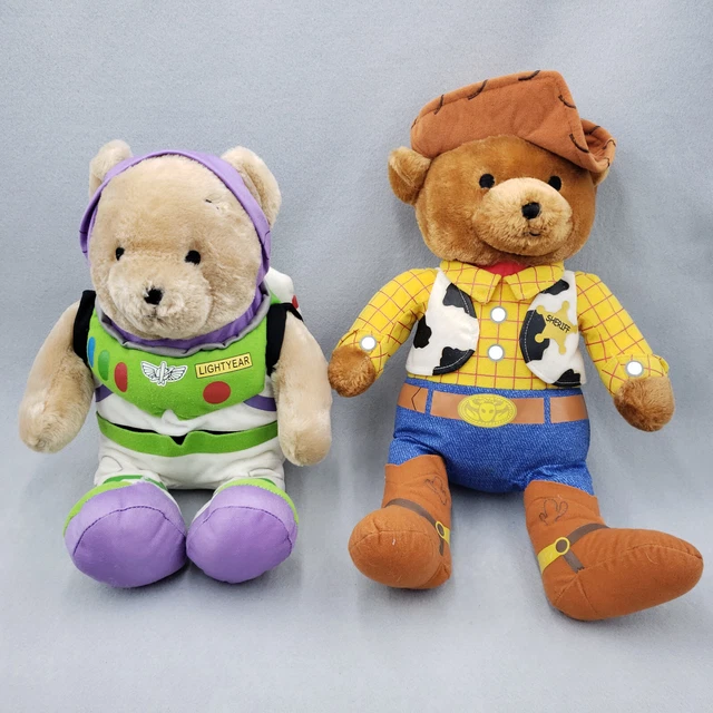 DISNEY PIXAR TOYS R Us Toy Story Sheriff Woody & Buzz Bear Plush