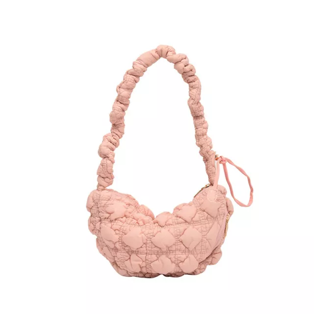 Fashionable Nylon Shoulder Bag With Wrinkle Details And Soft Texture Perfect For