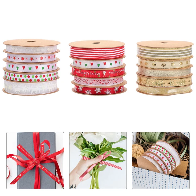 15 Rolls Joyeux Noel Ruban Rubans De Sapin De Noël Ruban Pour Arcs Ruban Cadeau