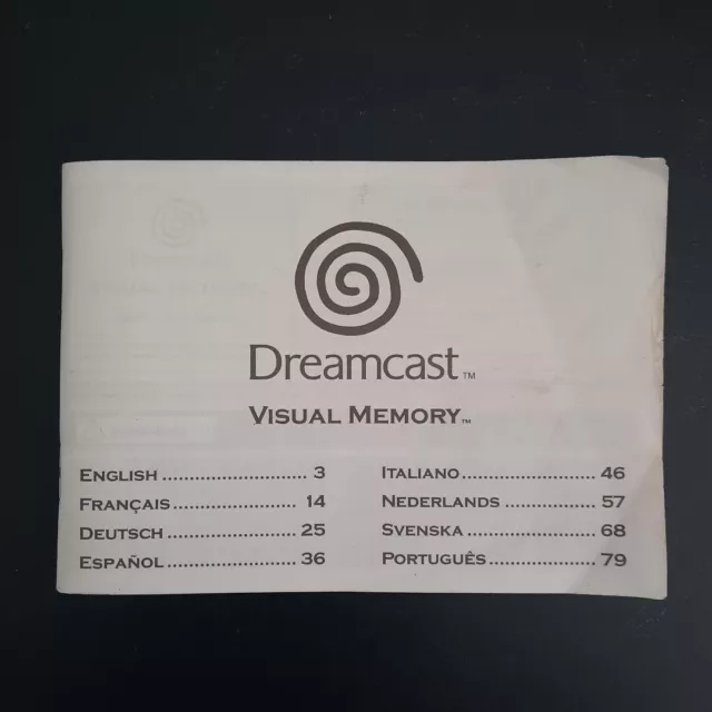 Notice Manuel D'utilisation Officiel VMU Sega Dreamcast Visual Memory Vintage