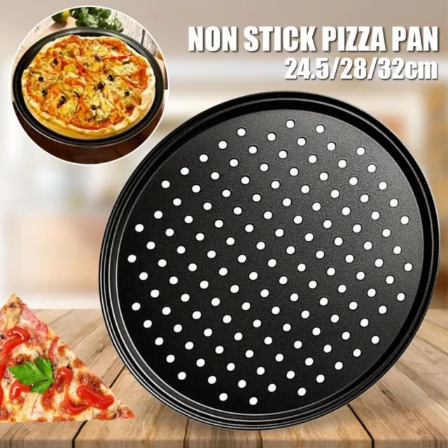 Pizza Pan Non-Stick Crisper Tray Oven Baking Bakeware with Holes 24.5~32CM