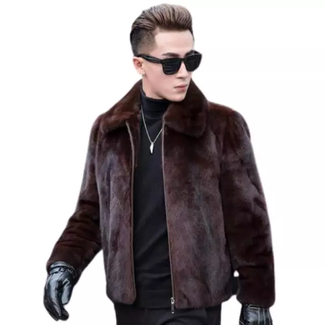 Autumn Winter New Men's Faux Mink Fur Coat Lapel Thick Warm Jackets Fashion