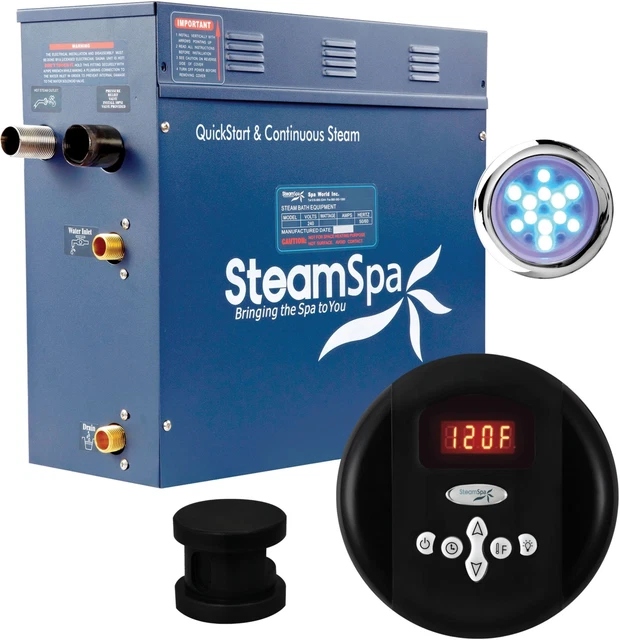 Generador de baño de vapor SteamSpa IN600 Indulgence 6 KW QuickStart - negro