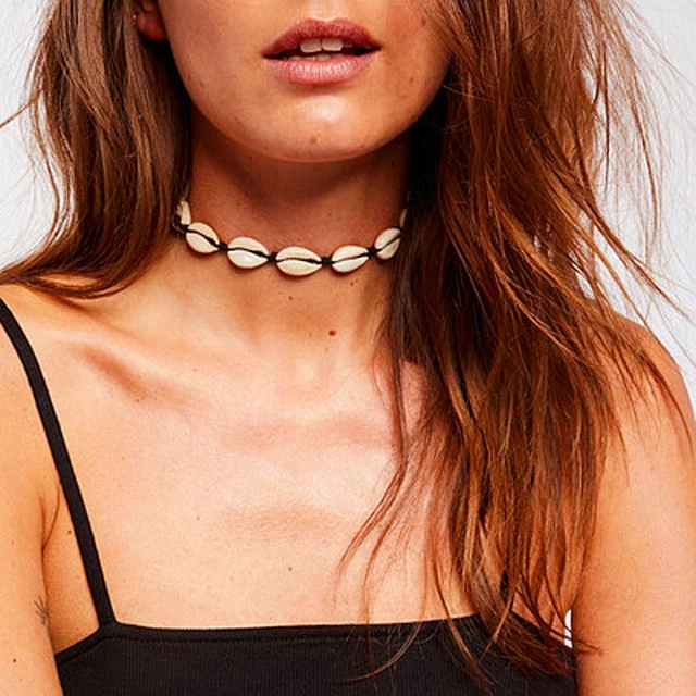 Women Fashion Boho Natural Shell Choker Necklace Braided Rope Jewelry Gifts Hot
