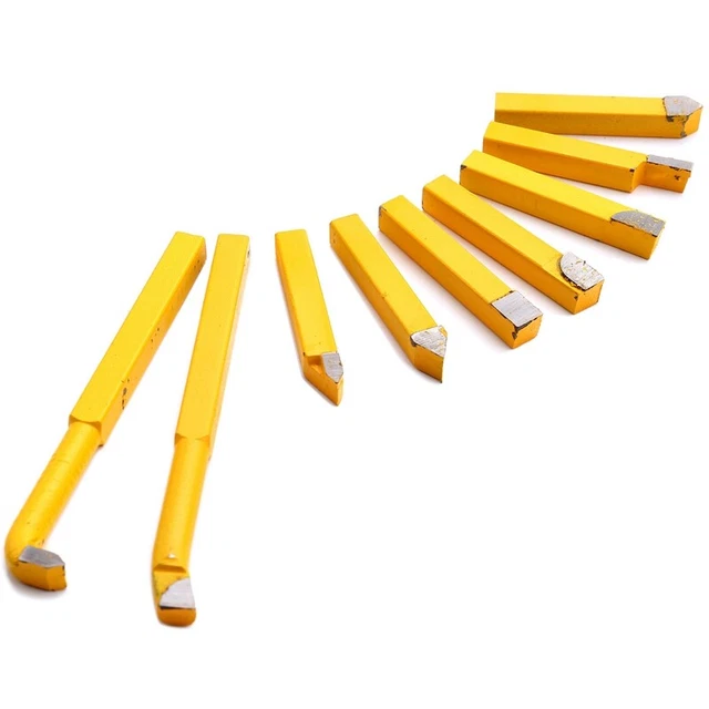 9pcs/Set YW1 Carbide Brazed Tip Tipped Lathe Cutter Tools 8x8mm High HarF7