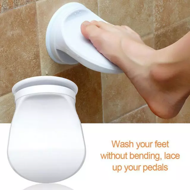 Shower Foot Rest Foot Pedal White Bathroom Shaving Stool Leg Holder Grip S9V1