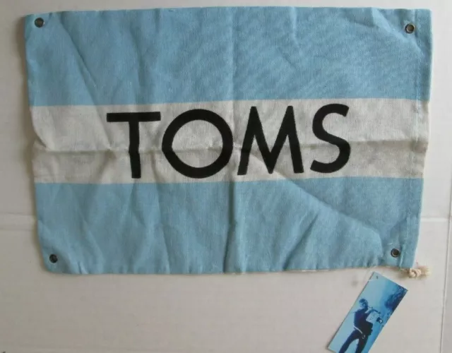 NWT-Toms One for One Fabric Drawstring Shoe Storage/Travel Bag-Blue