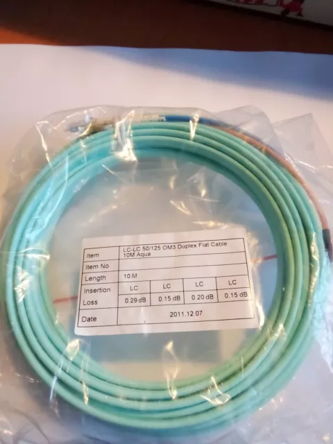 Lc-Lc 20/125 Om3 Duplex Flat Cable 10M Aqua