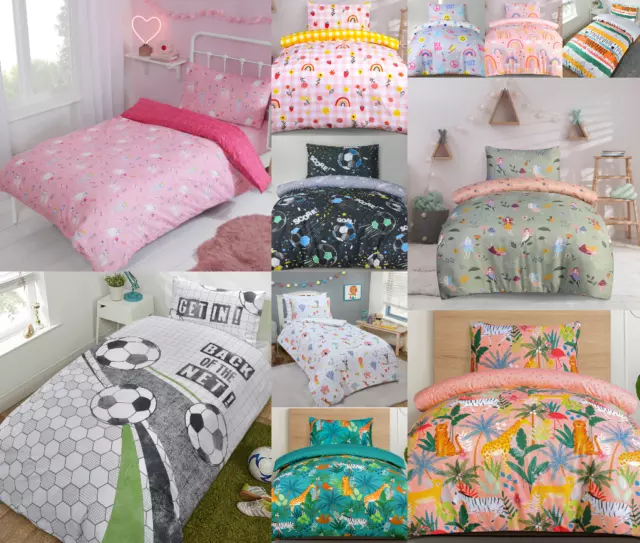 Boys And Girls Single Bed Duvet Cover Pillowcase Bedding Sets Great Kids Designs