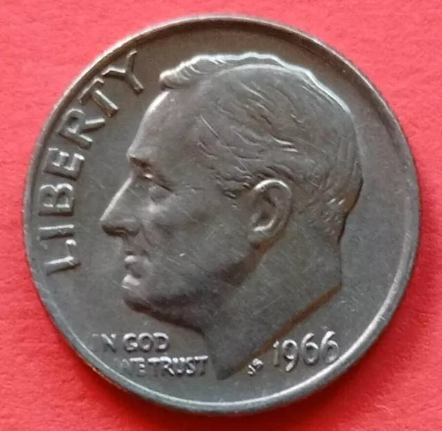 Moneta  Stati Uniti d'America ,   1 Dime   del 1966 ,   circolata
