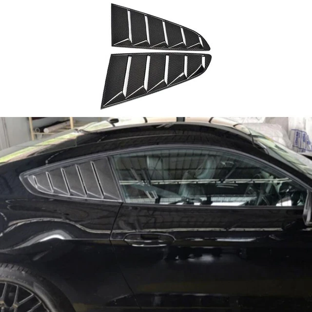 Carbon Fiber Side Vent 1/4 Quarter Window Louver Scoop For Ford Mustang 2015-22