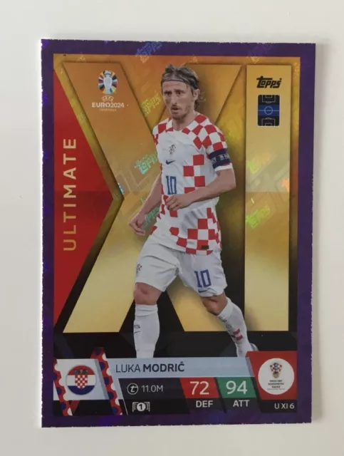 Topps Match Attax Euro 2024 U XI 6 Luka Modric Ultimate Purple