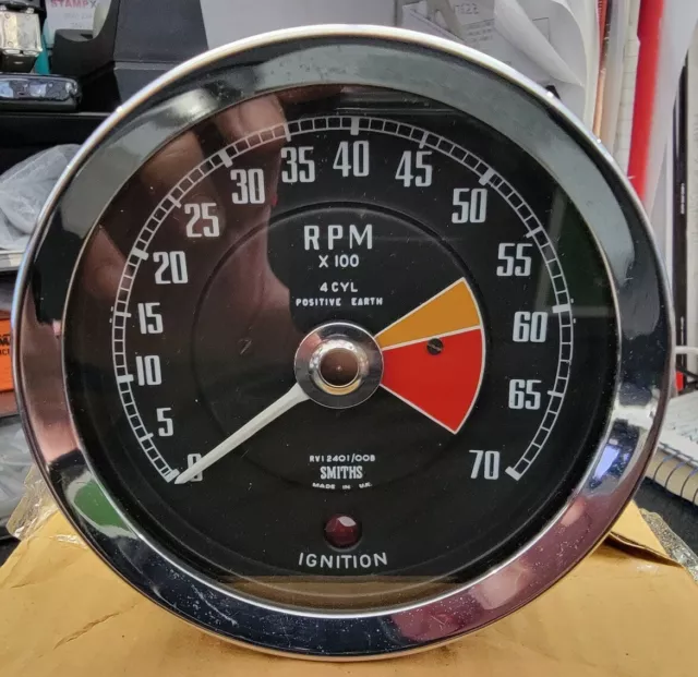 MGB GT & Roadster Rev Counter Tachometer BHA4380 Positive Earth/Ground