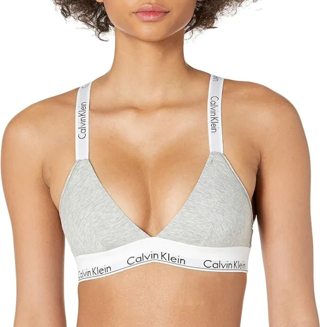 NEW Calvin Klein Womens Modern Cotton Velvet Unlined Triangle Bralette Bra  Black