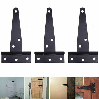 4Pcs 4”Or 6INCH T Strap Light Duty Shed Door Hinges – Black Home Barn Door Gates