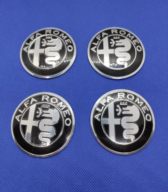 4 Stickers noir Centre de Roue Moyeu wheel cap Alfa Romeo 56mm