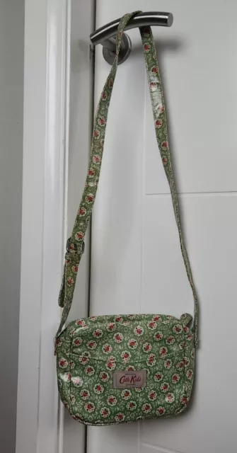 Cath Kidston Kids Green Floral Cotton Oilcloth Cross Body Shoulder Bag Handbag