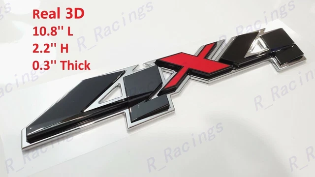 Chrome Black Red 3D 4x4 Bed Rear Emblem Badge Decal FOR Silverado GMC Sierra