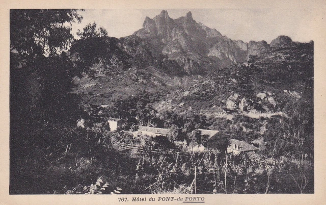Carte postale ancienne postcard PORTO OTA CORSE hôtel du pont