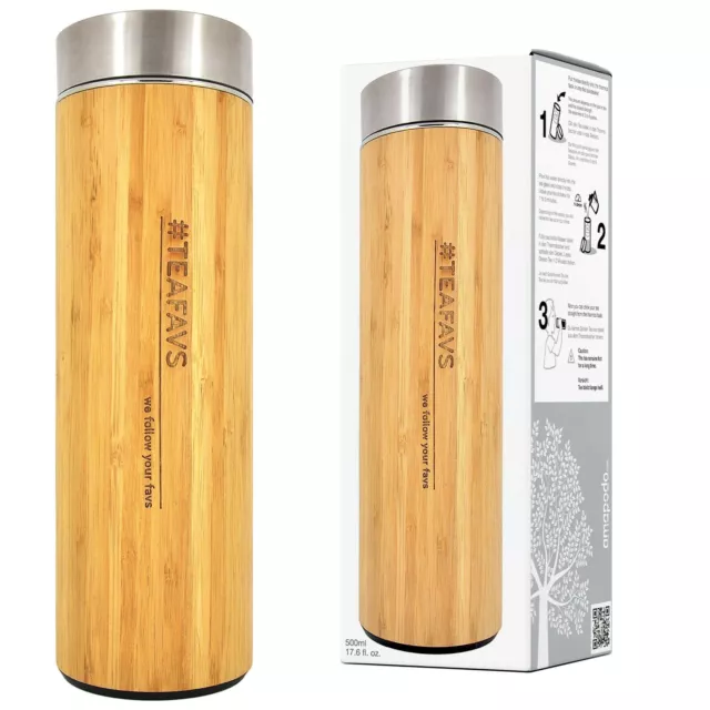Teeflasche Bambú Con Tamiz Y Tapa de Bambú Taza Térmica amapodo # Teafavs 2