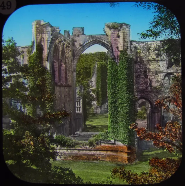 Glass Magic Lantern Slide FURNESS ABBEY FROM THE EAST C1890 PHOTO CUMBRIA