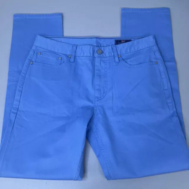 Neuf 32x32 Hommes Vineyard Vines Jean Slim Jambe Pantalon Léger Bleu Océan