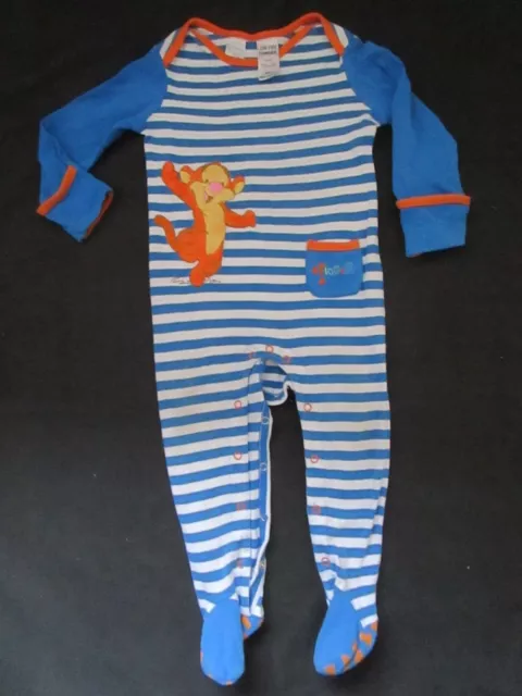 Baby Disney Winnie the Pooh striped one piece with cute Tigger applique Size 1