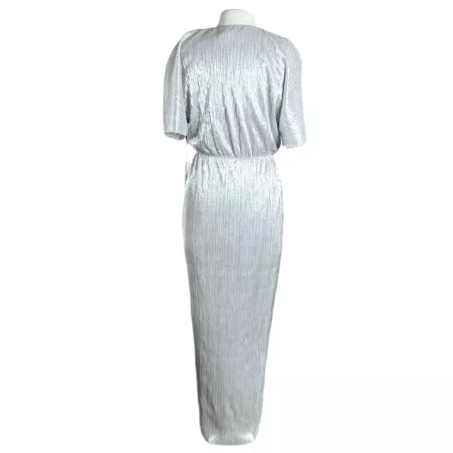 House Of Harlow 1960 X Revolve Sabrina Silver Maxi Dress Womens Small NEW 2