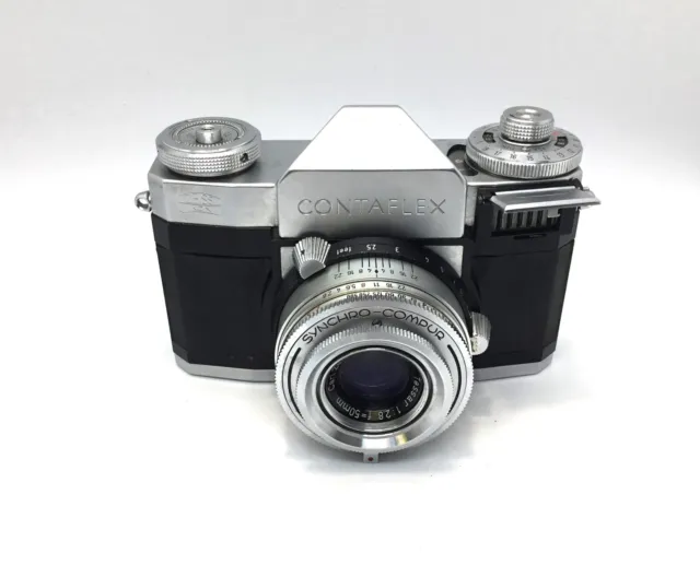 Zeiss Ikon CONTAFLEX SLR Camera Lens Tessar 1:2.8 F=50mm Shutter Synchro-Compur