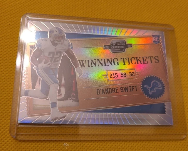 2020 Contenders Optic Winning Tickets D'Andre Swift #WT22 Silver Prizm Rookie RC 6