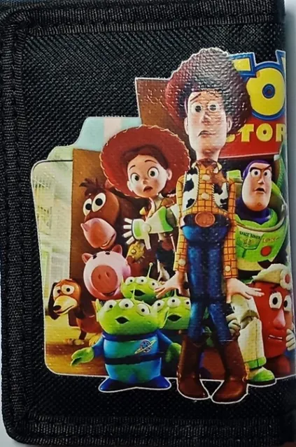 TOY STORY Premium Tri-Fold Nylon Wallet Note & Coin Zip Pocket + 6 Card Slots