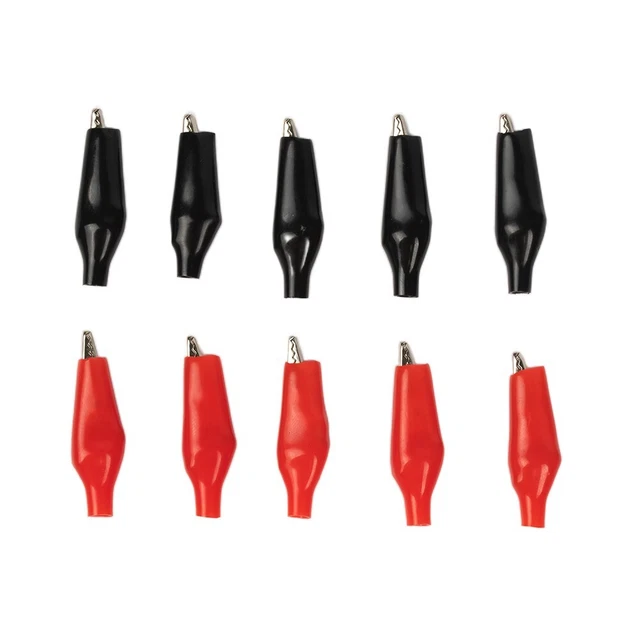 Lot De 6 Pinces Crocodiles Isolées - Pour Tests électriques, Câblage, Connecteurs Banane 4 Mm, Couleurs Assorties
