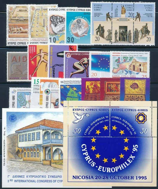 Zypern Jahrgang 1995 postfrisch komplett MiNr. 849-872 ohne Block 18 #C0792