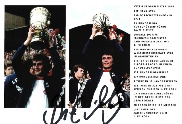 Carte Autographe Dieter Müller – VfB Stuttgart 1981-82 – Originale Signée