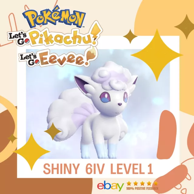 Vulpix Alola Shiny ✨ Pokémon Let’s Go Pikachu Eevee 6 IV Level 1 Park Legit Lets