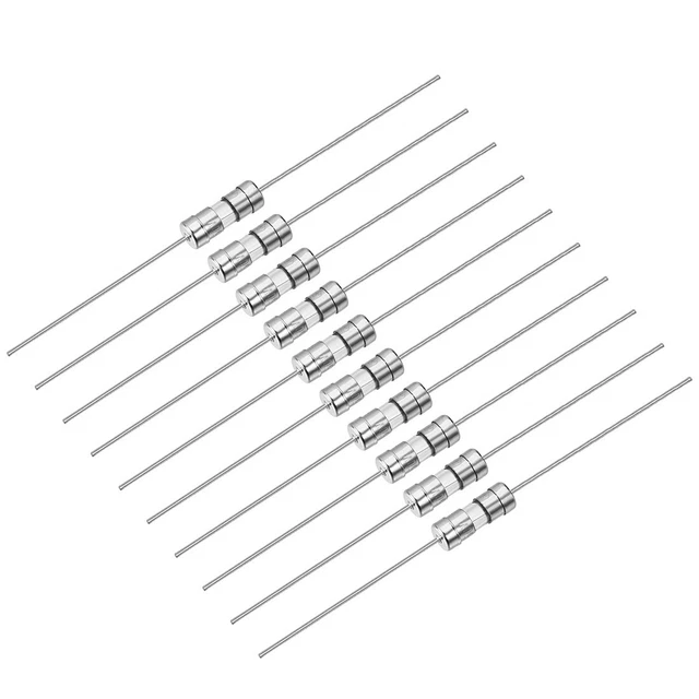 Coup rapide Fusible Axial Fil Verre Fusibles 3.6mm x 10mm 250V F0.5A 100Pcs